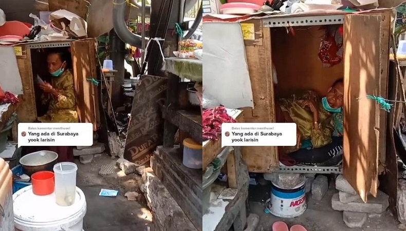 Kisah Pilu Nenek Penjual Kopi di Surabaya, Tiap Hari Tidur di Lemari Sempit dan Tak Punya Keluarga