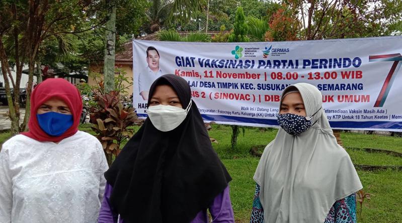 Antusiasme Warga Timpik Kabupaten Semarang Serbu Vaksinasi Partai Perindo