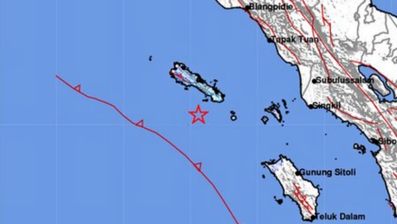 Gempa Terkini Magnitudo 4,7 Guncang Sinabang Aceh