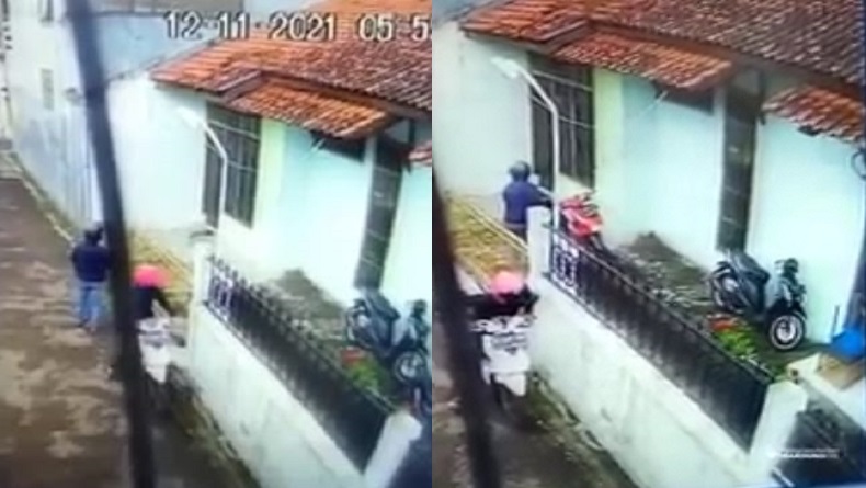 Intai Korban sejak di Jalan, 2 Pencuri Bawa Kabur Motor Matik Terekam CCTV di Antapani