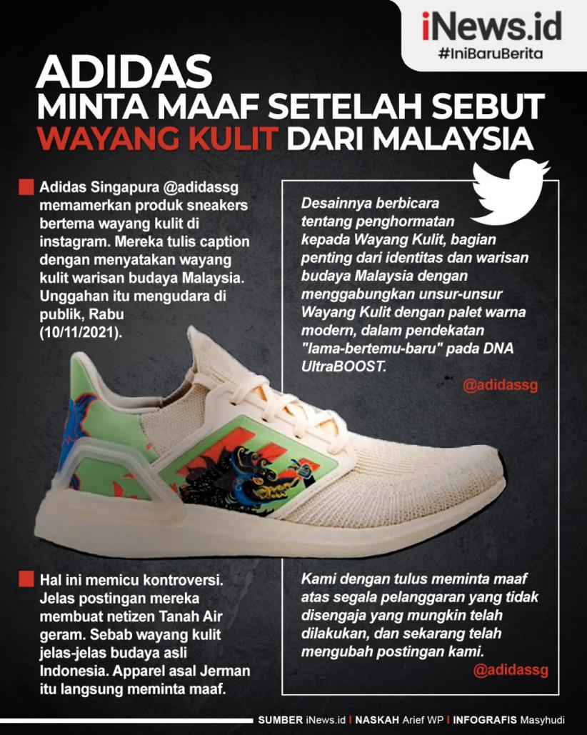 Infografis Adidas Minta Maaf usai Sebut Wayang Kulit dari Malaysia