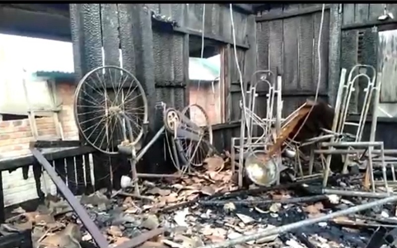 Kebakaran Hebat di Srigeni Lama OKI, 5 Kepala Keluarga Hilang Tempat Tinggal 