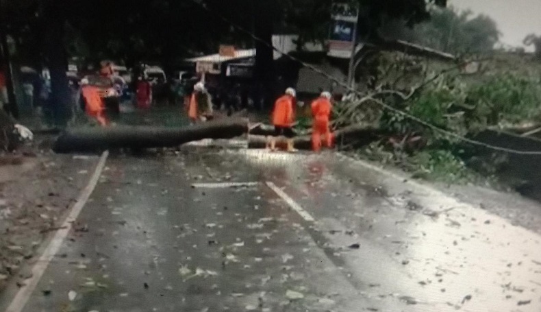 Pohon Randu Tumbang, Arus Lalu Lintas di Kawasan Rancamulya Sumedang Lumpuh