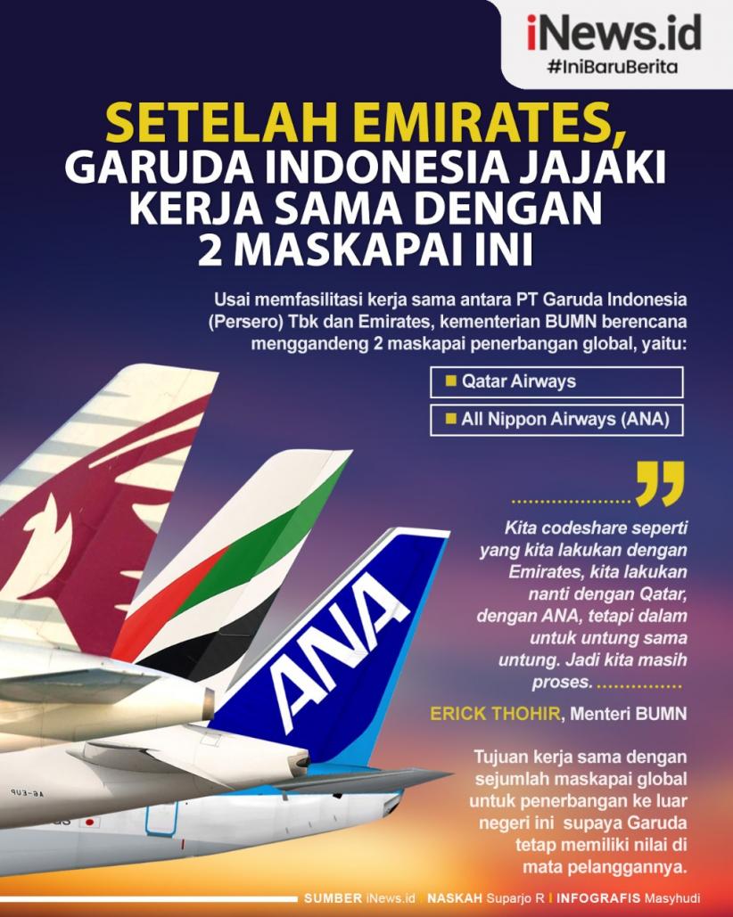 Infografis Garuda Indonesia Jajaki Kerja Sama dengan 2 Maskapai Lain