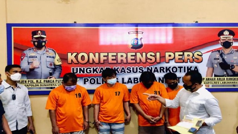 4 Pengedar Sabu Antarprovinsi Ditangkap Polres Labuhanbatu