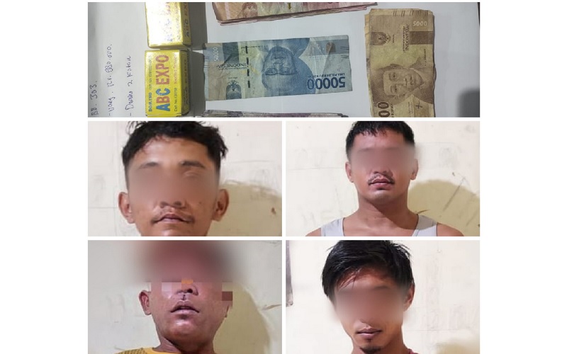 Asyik Main Judi Kartu, Empat Warga Bangkalaan Melayu Ditangkap Polisi