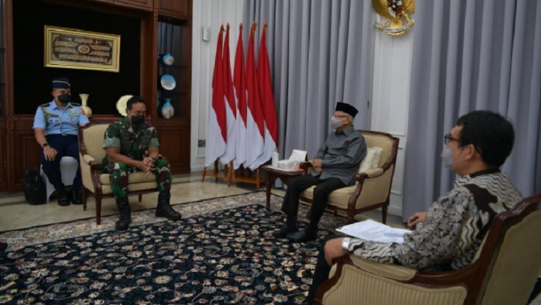 Panglima TNI Jenderal Andika Temui Wapres KH Ma'ruf Amin, Bahas Khusus Kondisi Papua