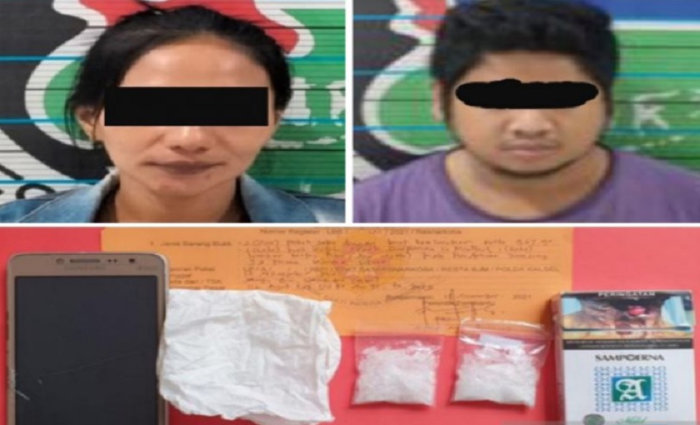 Sopir dan IRT Cantik di Banjarmasin Ditangkap Edarkan Sabu, Mengaku Hanya Kurir