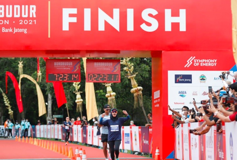 Cerita Atiqoh Istri Ganjar Pranowo Ikuti Ajang Borobudur Marathon 2021