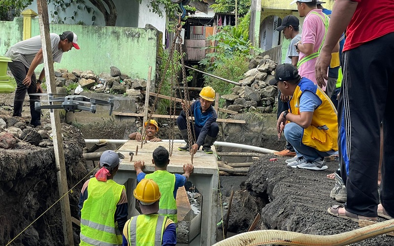 Jadi Langganan Banjir, Gorong-Gorong di Mangga Dua Ternate Diperbaiki