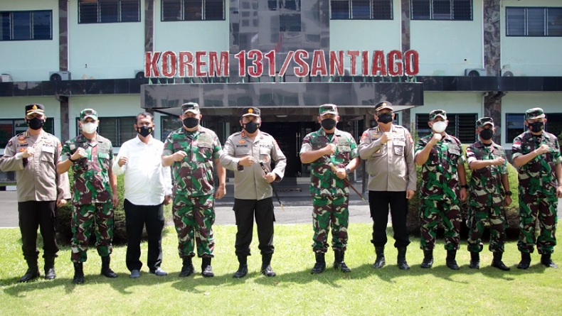 Kunjungi Korem 131/Santiago, Kapolda Irjen Pol Mulyatno Ajak Perkuat Soliditas TNI-Polri 