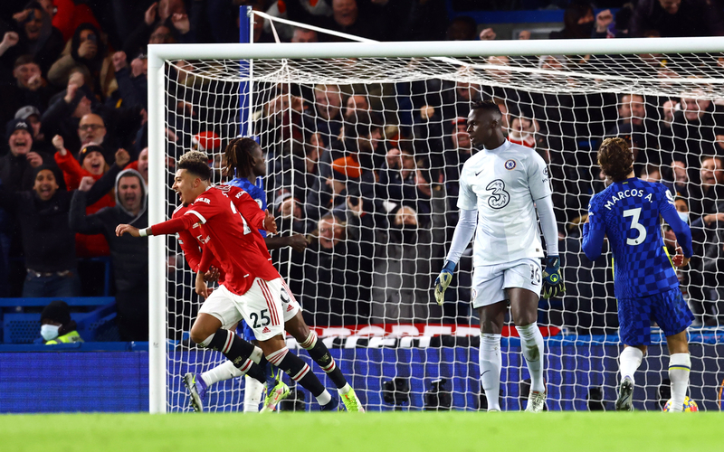 Chelsea Vs Man United 1-1, Jadon Sancho Cetak Gol Debut di Liga Inggris