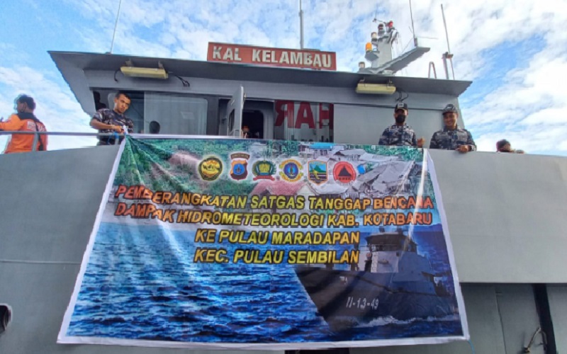 Longsor di Pulau Sembilan Kotabaru, Personel Diberangkatkan dengan KAL Kelambau