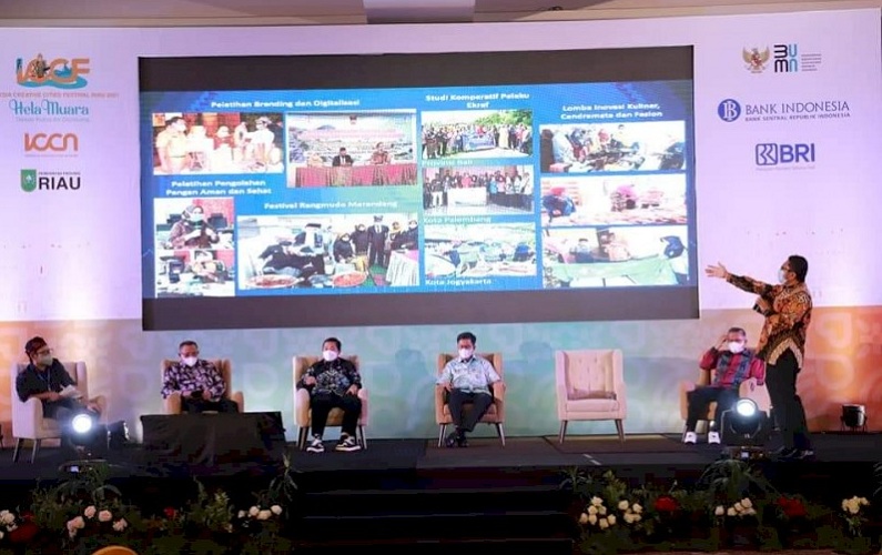 Wali Kota Padang Hendri Septa Paparkan Ekonomi Kreatif di ICCN Pekanbaru