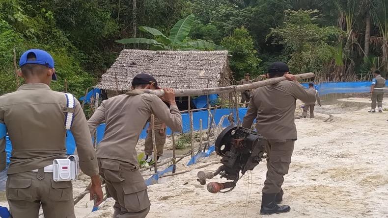 Air Terjun Desa Keposang Tercemar Limbah Tambang, Satpol PP Lakukan Penertiban
