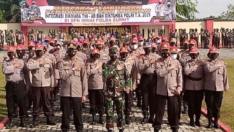 Siswa SPN Polda Sumut dan Rindam I/BB Gelar Latihan Bersama di Langkat