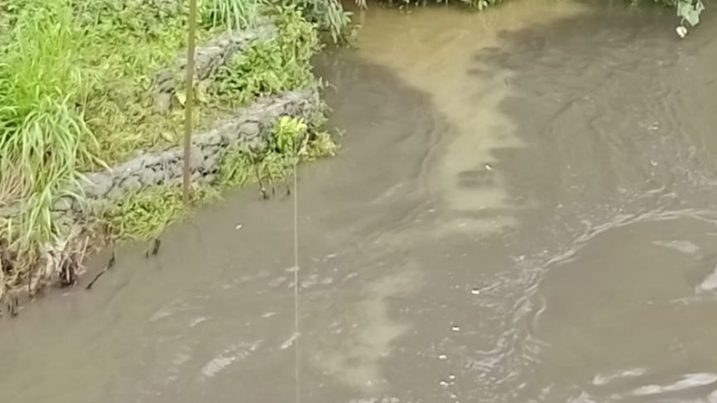 Diduga Tercemar Limbah Pabrik, Air Sungai Jujuhan Dharmasraya Berubah Warna Jadi Hitam