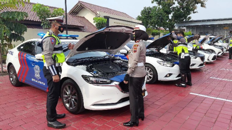 Satlantas Polres Boyolali Cek Kesiapan Pasukan Jelang Operasi Lilin Candi 2021