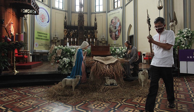 Begini Persiapan Gereja Katedral Sambut Misa dan Perayaan Natal 2021 - Bagian 3