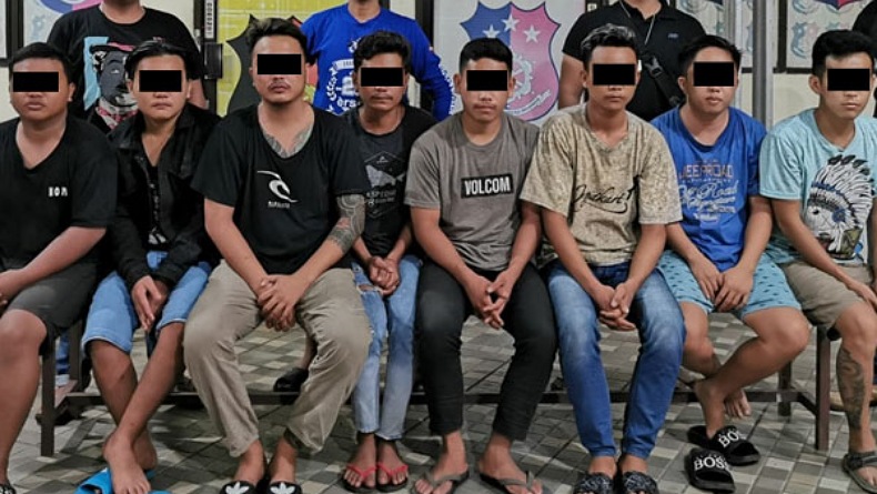 8 Pria Pelaku Penganiayaan di Pandu Dibekuk Polresta Manado 