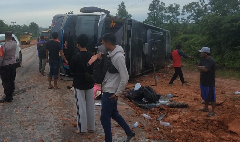 2 Korban Tewas Bus Terbalik di Kotawaringin Barat Berasal dari Banjarmasin