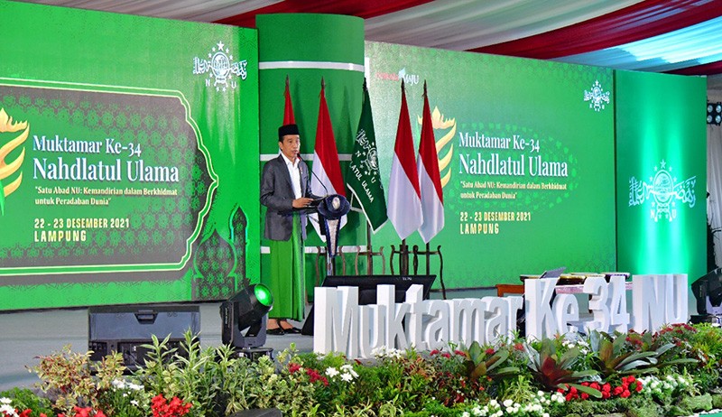 Pakai Sarung Hijau, Presiden Jokowi Buka Muktamar NU di Lampung - Bagian 2