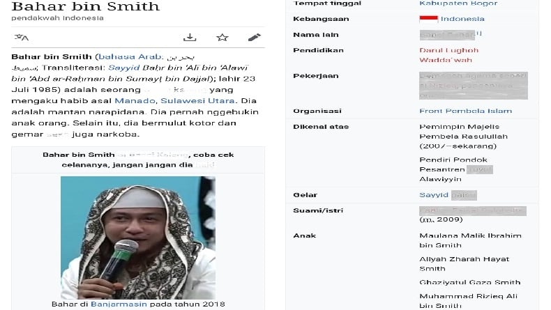 Biodata Habib Bahar di Wikipedia Diubah, Kuasa Hukum: No Comment Ya
