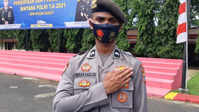 Kisah Febrian Kagiling, Anak Nelayan Pulau Terluar di Sulut Dilantik Jadi Polisi