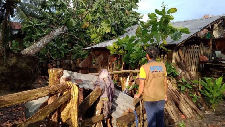 Angin Kencang Landa Konawe dan Wakatobi, Puluhan Rumah Warga Rusak