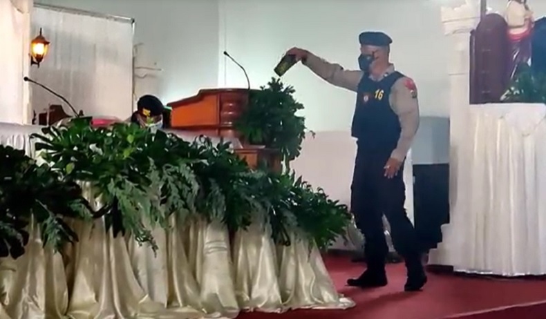 Polres Buleleng Mulai Sterilisasi Gereja Jelang Misa Natal