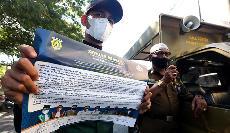 Polisi Syariat Islam Sosialisasi Larangan Perayaan Tahun Baru di Aceh - Bagian 1