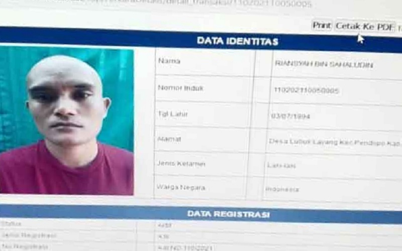Ini Tampang Tahanan yang Kabur dari Lapas Empat Lawang dengan Modus Sholat Dzuhur 