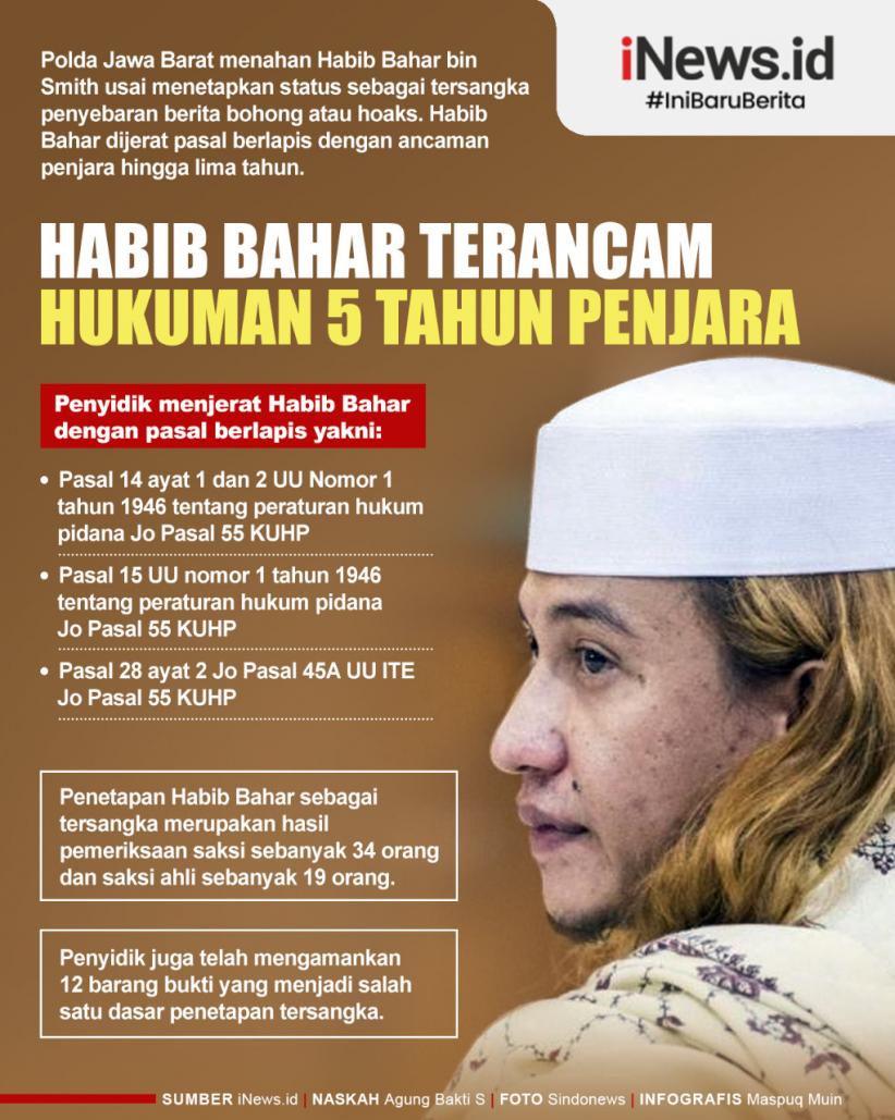 Infografis Habib Bahar Terancam Hukuman hingga 5 Tahun Penjara