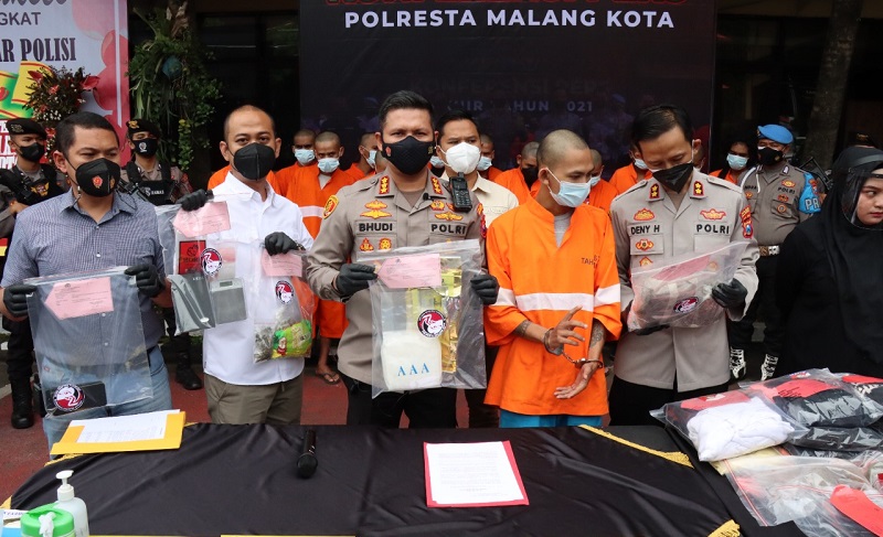 Polresta Malang Gagalkan Penyelundupan Sabu 1 Kg asal China