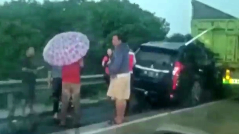 Pajero Sundul Pantat Truk Hino di Jalan Tol Lampung, Sopir Tewas