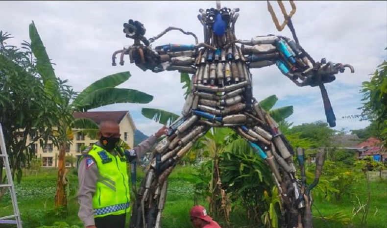 Mirip Transformers, Ini Penampakan Robot Knalpot Racing Karya Polres Bima Kota