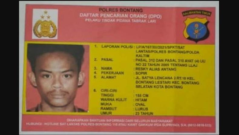 Polisi Sebar Foto DPO Sopir Truk Maut, Pelaku Tabrak Lari di Bontang Kaltim