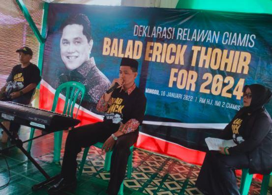 Relawan Balad Ciamis Deklarasi Dukung Erick Thohir Maju Capres 2024