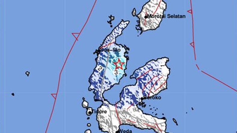 Gempa Terkini Magnitudo 4,3 Guncang Tobelo, Berpusat di Darat