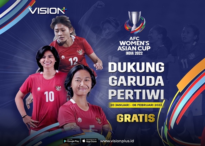 Dukung Timnas Putri Indonesia Juara! Saksikan Piala Asia Wanita 2022 di Vision+ Live dan Gratis