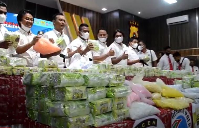 Polda Aceh Gagalkan Penyelundupan 150 Kg Sabu-Sabu, 6 Tersangka Ditangkap