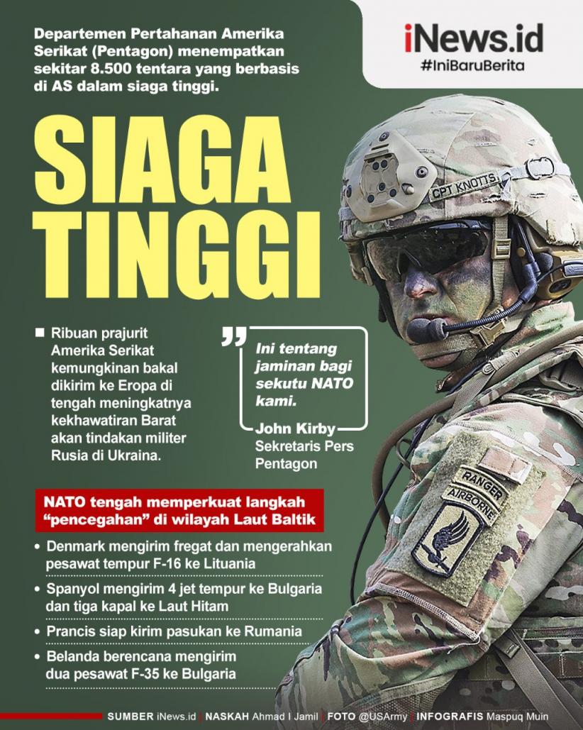 Infografis 8.500 Tentara AS Siaga Tinggi terkait Krisis Ukraina