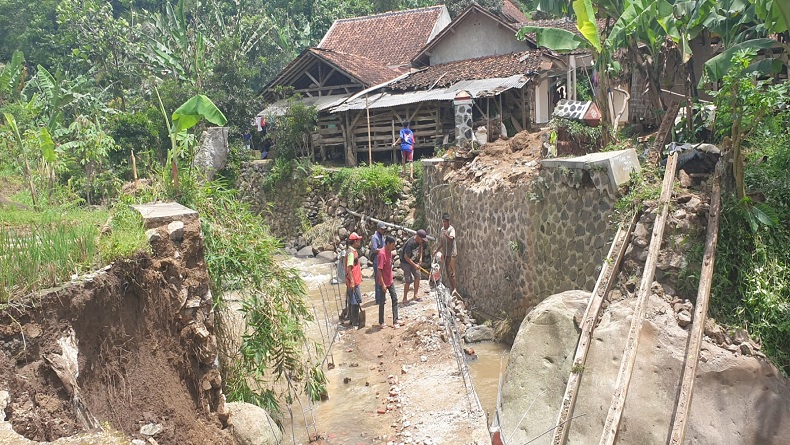 Jembatan Bungbulang yang Hancur Diterjang Banjir Bandang Segera Dibangun Kembali