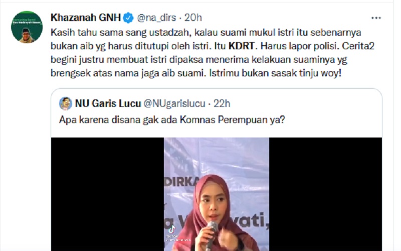 Tagar #KDRT Trending Topic Twitter gegara Ceramah Oki Setiana Dewi