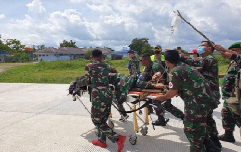 Prada Giyade Ramadhani Fatta Tertembak di Paha Dievakuasi ke Timika