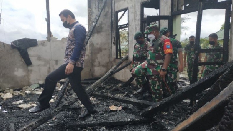 Kodim Putussibau Koordinasi dengan Polisi Usut Penyebab Kebakaran Barak Batalyon RK 644/WS