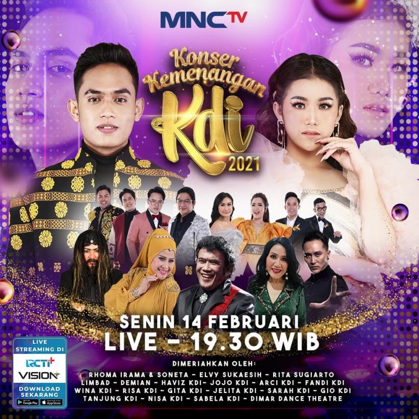 Raja Dangdut Rhoma Irama hingga Rita Sugiarto Bakal Meriahkan Konser Kemenangan KDI 2021