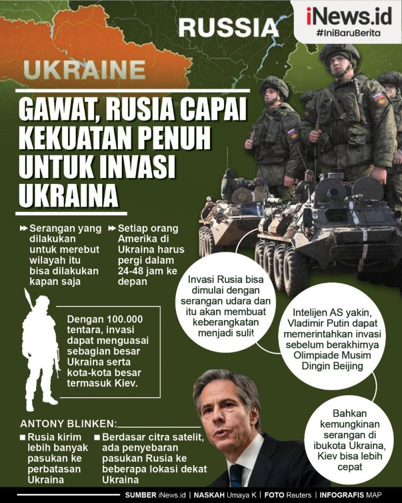 Infografis Kekuatan Militer Rusia Dinilai Sudah Cukup untuk Invasi Ukraina
