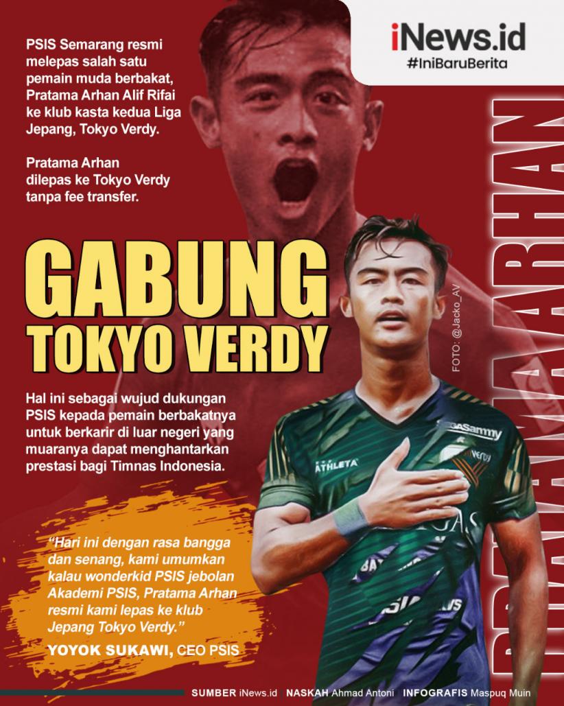 Infografis Pratama Arhan Gabung Tokyo Verdy
