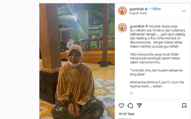 Jauh-Jauh dari Kalimantan, Nenek Ini Pergi ke Gus Miftah Minta Diajari Ngaji